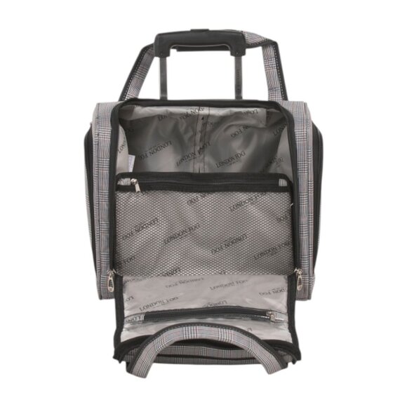 LONDON FOG BLACK PLAID 15in Devonshire Softside Under Seat Bag - Picture 3 of 4